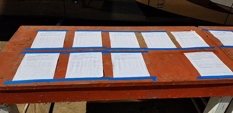 Signup Sheets for groups to head to after the rally