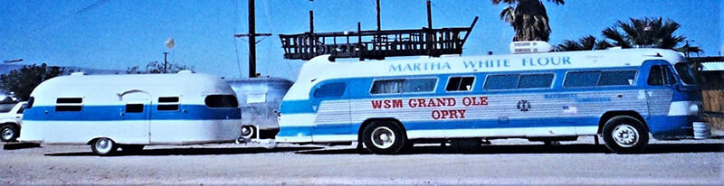 A tour bus used to tour starts of the Grand Ole Opry.