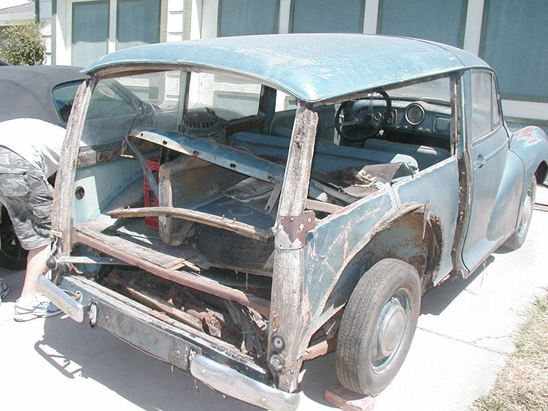 Morris Minor on day of arrival