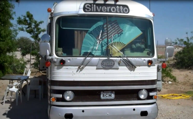 The bus as it was found at an RV park in North Las Vegas.