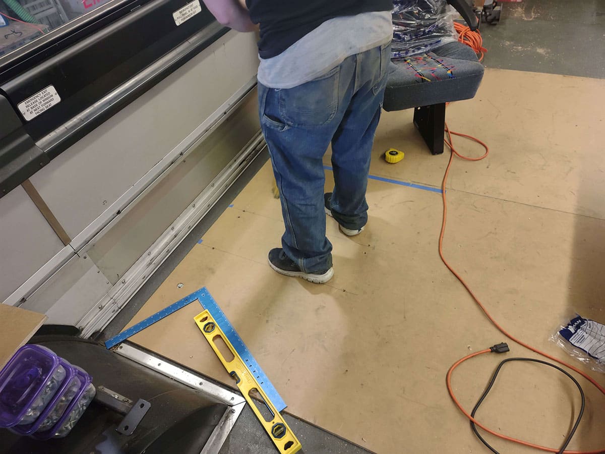 Reinforcement plywood to help secure the seats.