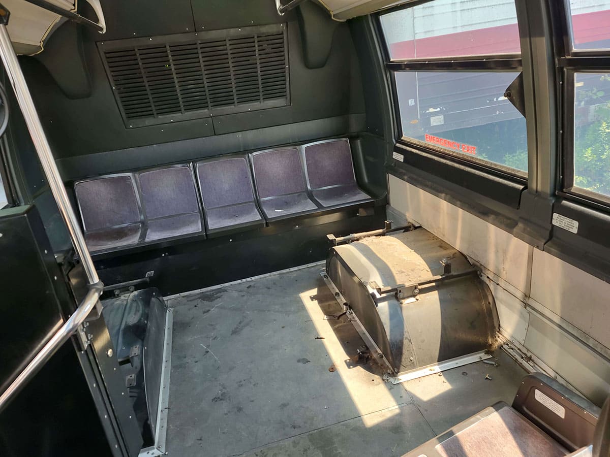 Starting to remove the original seating.