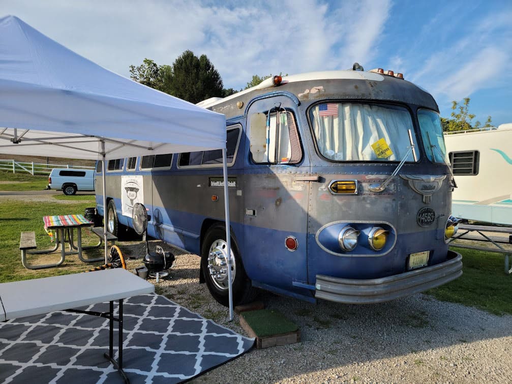  Brian and Crystal’s bus, Doloris.  The ‘outside meeting place’.