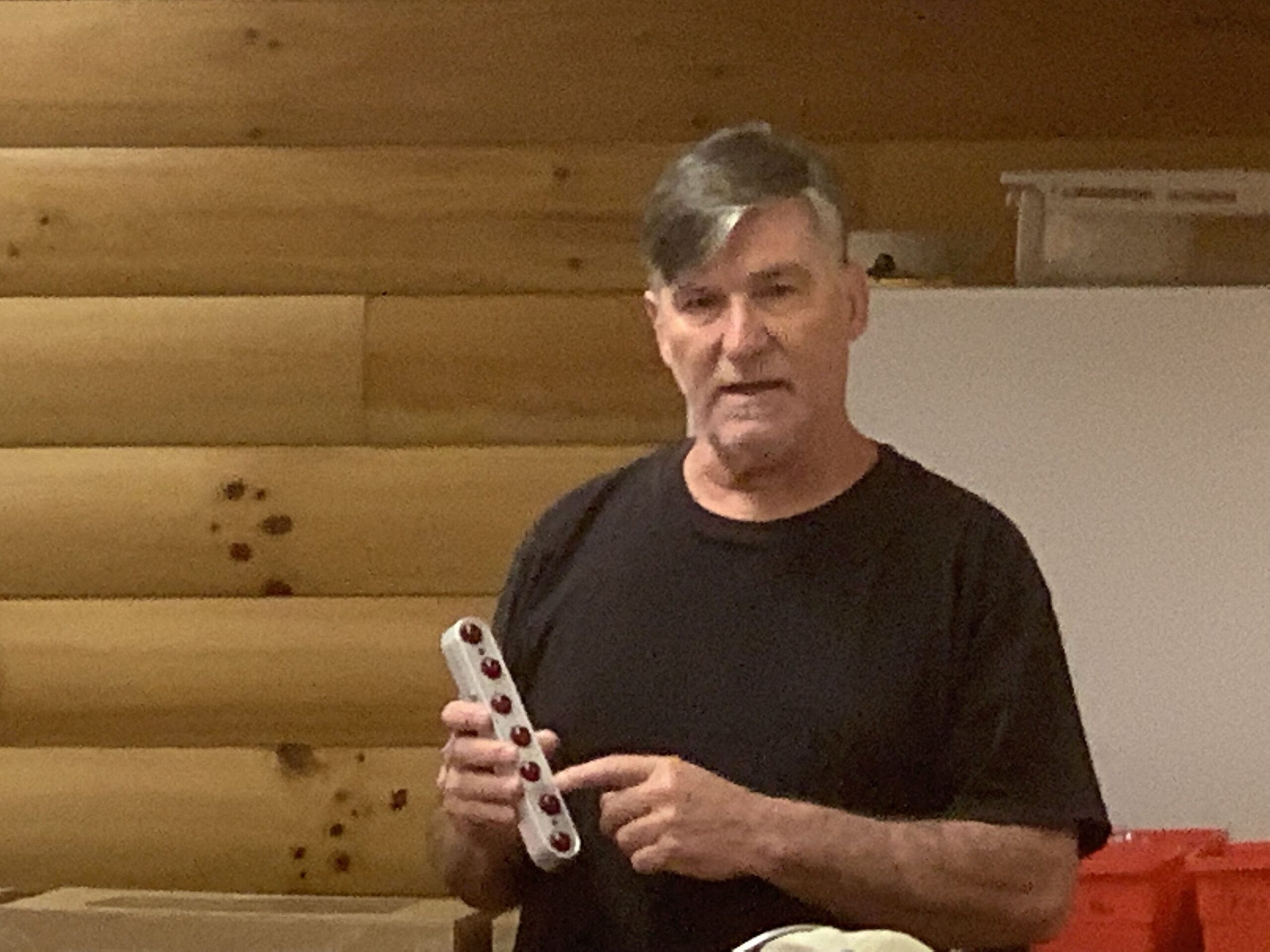 Will Kalbermatter discussing his new tail light assembly.