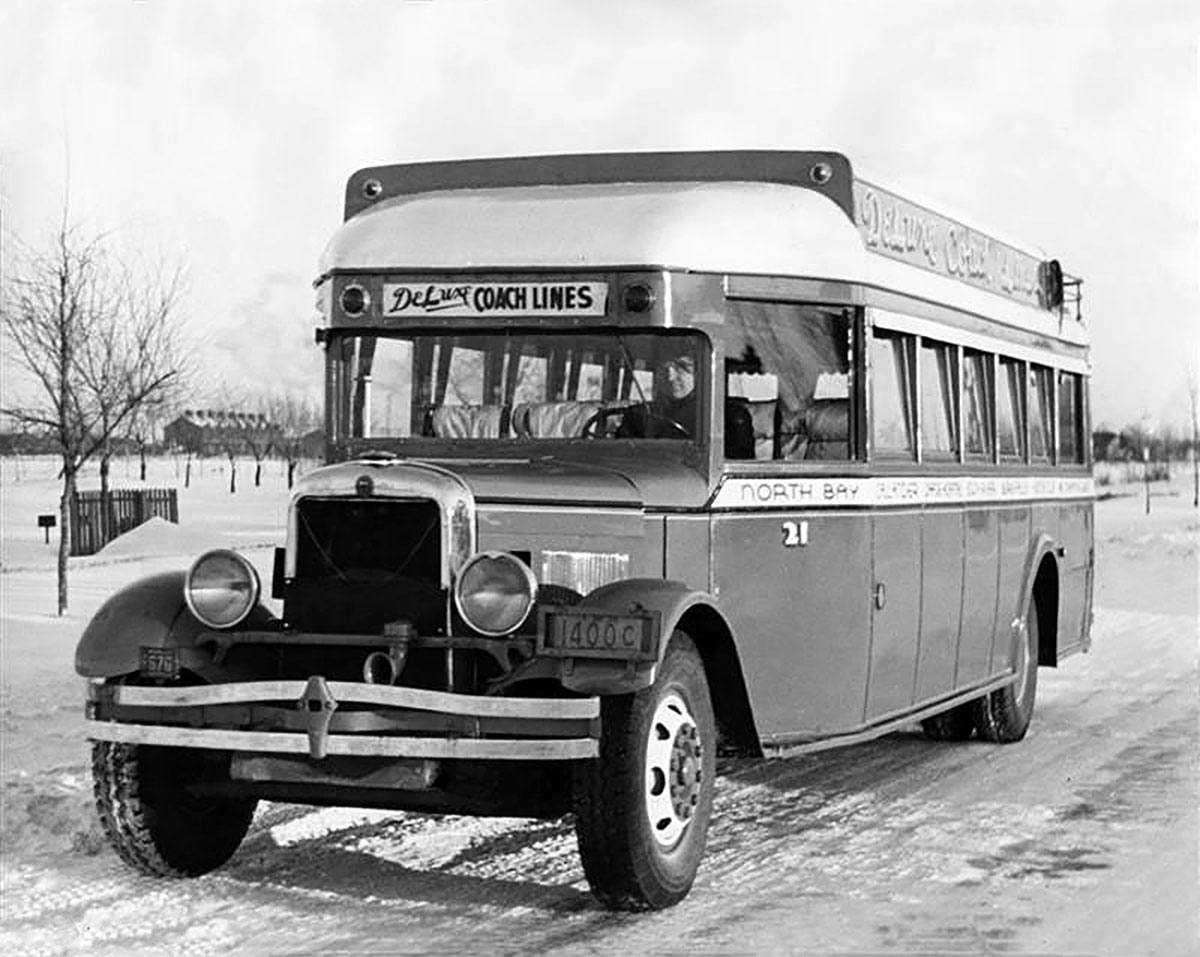 1929 GM passenger bus. Every passenger had a good view when traveling.