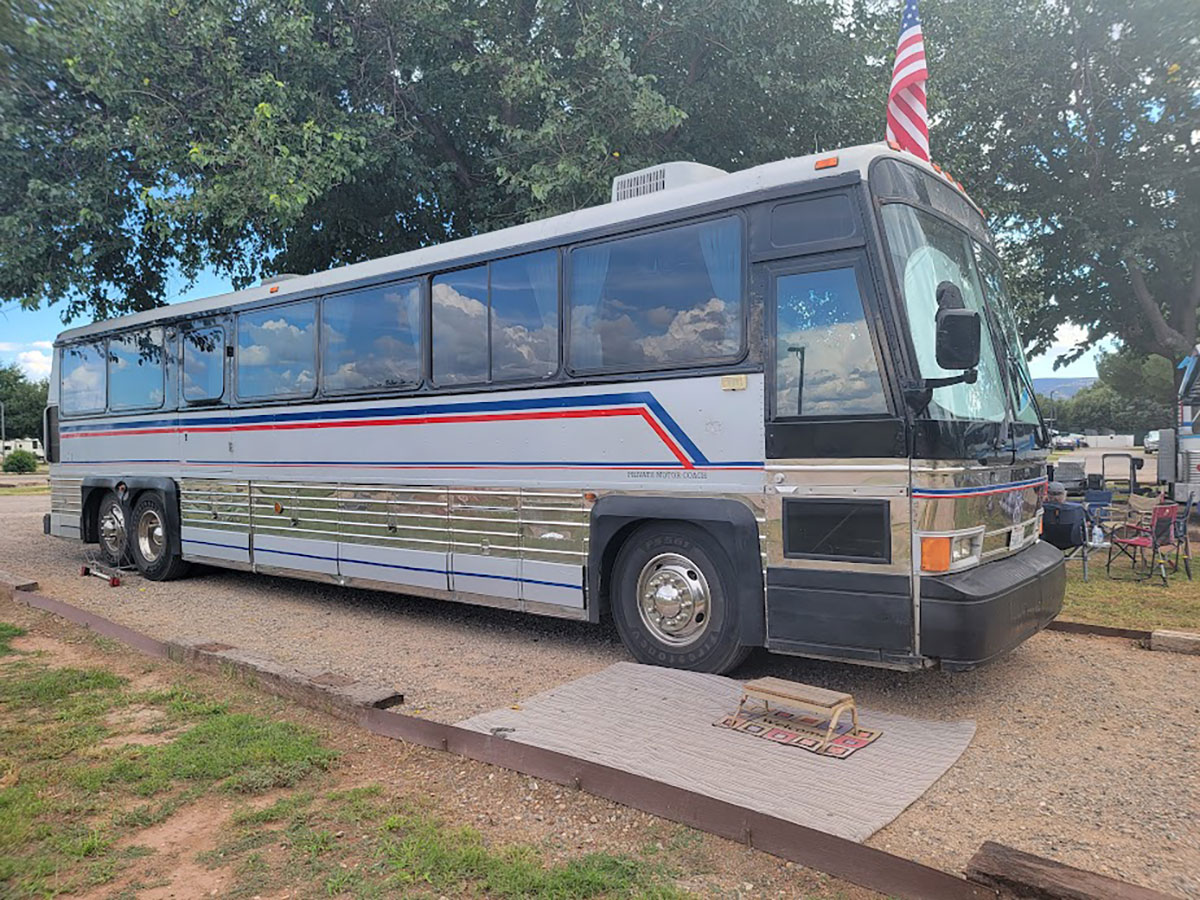 This is a friend of mine’s MCI 102 bus. Notice that all the windows were left in. This bus was featured on the cover of the July 2005 issue. Just like my MC-9 bus, this bus is very bright and airy inside. Click HERE to read his story.