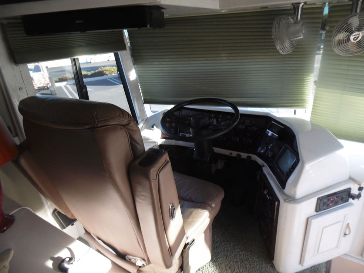 Cockpit with Day/Night Shades and overhead Fans.