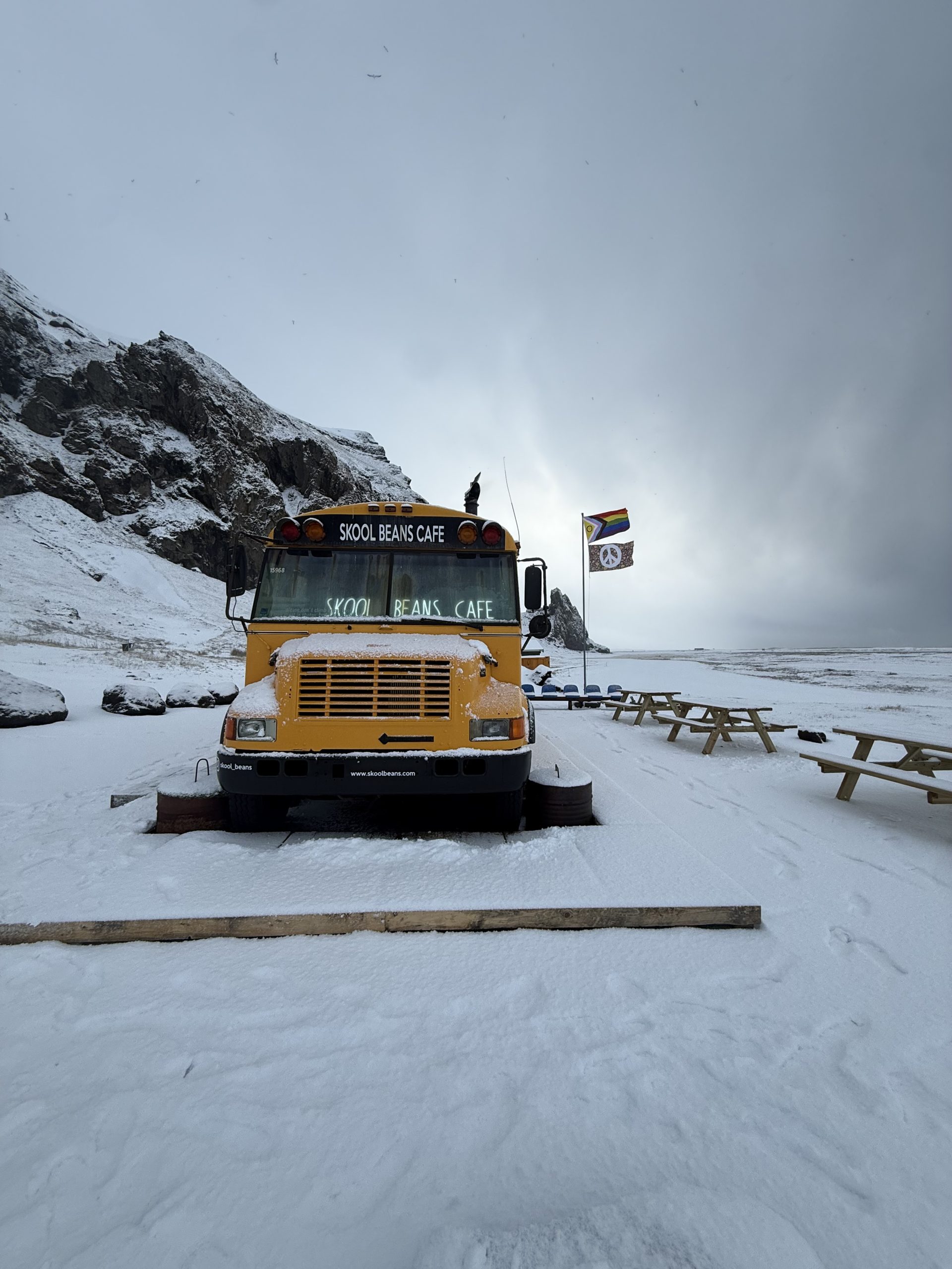Winter at the Skool Beans Café.