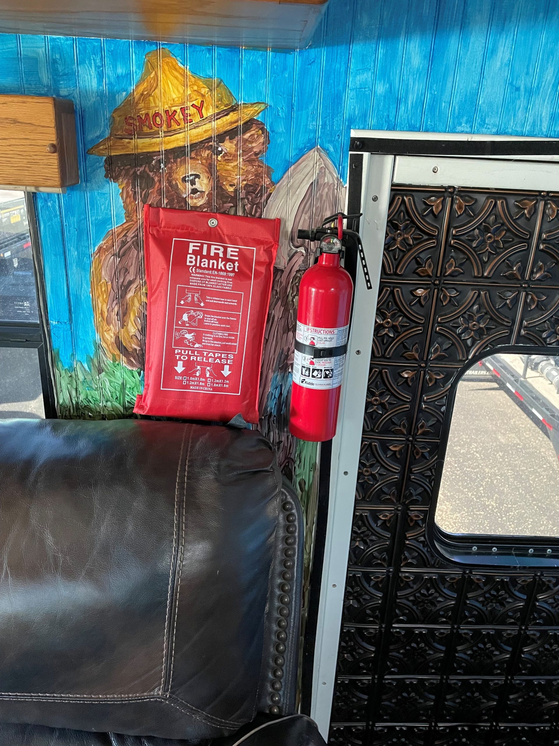 Smokey the Bear on the wall.