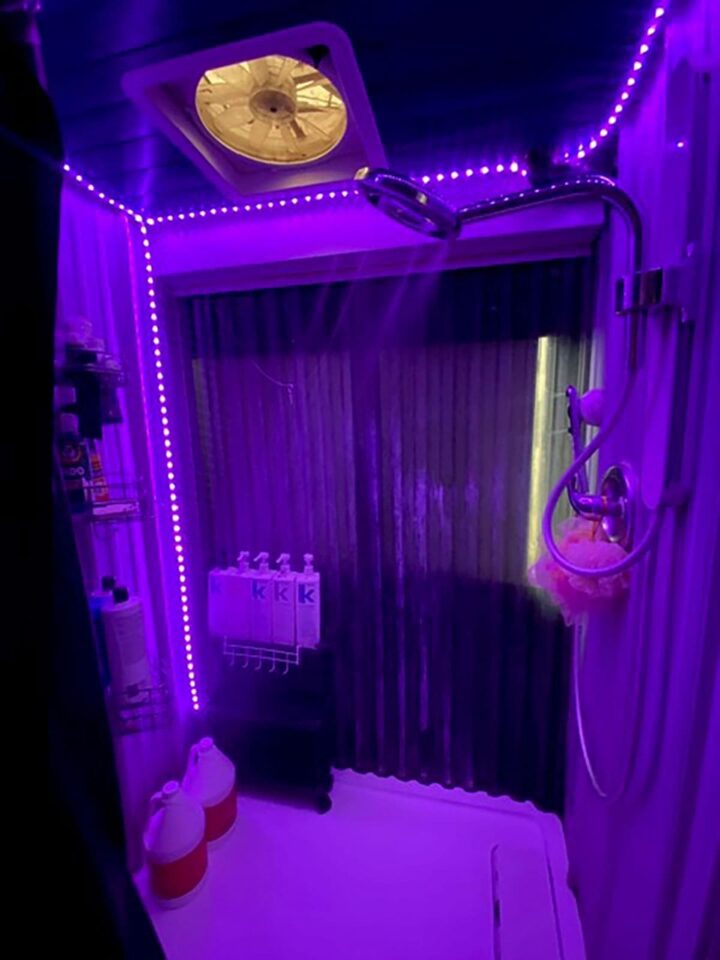 The Shower with an MaxxAir fan to draw out the moisture.