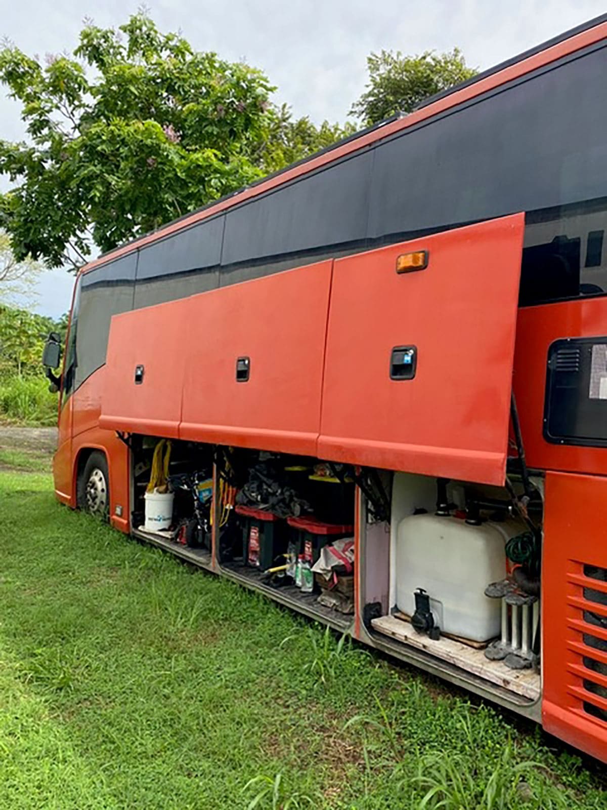 Our underbelly bays with tons of storage.