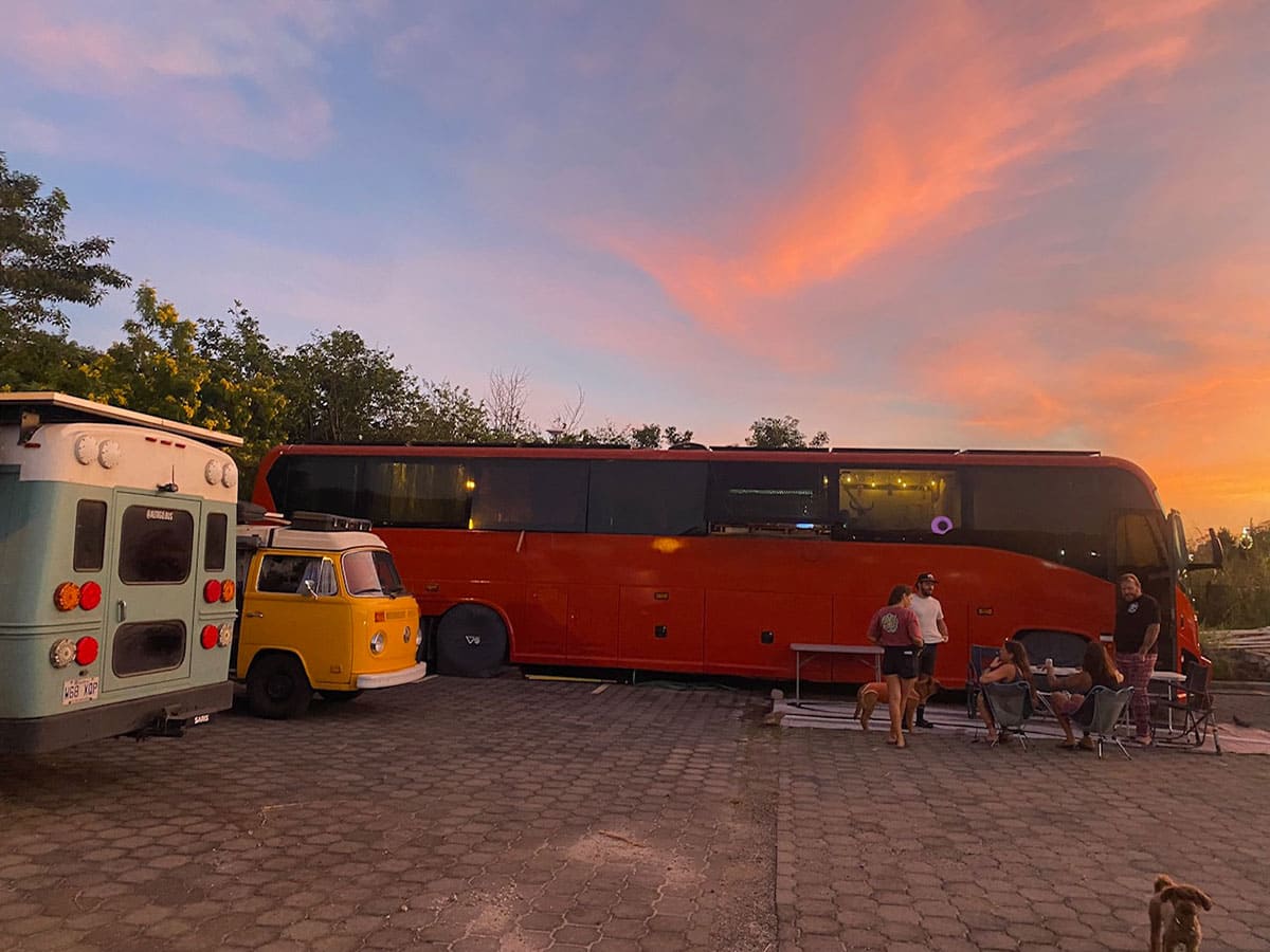 Zaragoza, El Salvador private land boondocking spot with friends from Quebec Alt & go and Mary & Dave.