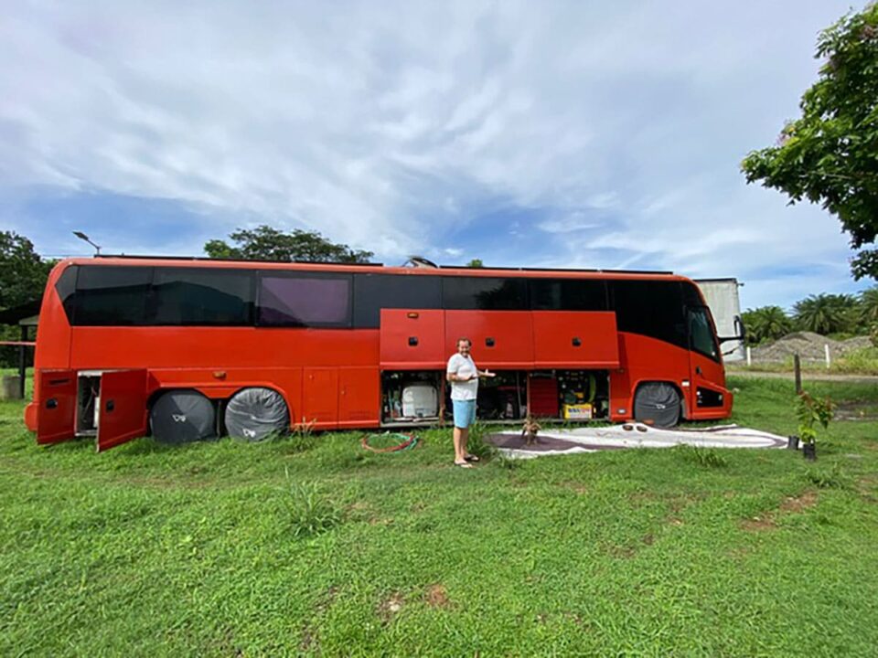 Our bus on one of our first trips out.