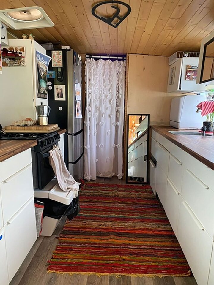 Our Kitchen looking towards the rear bedroom.