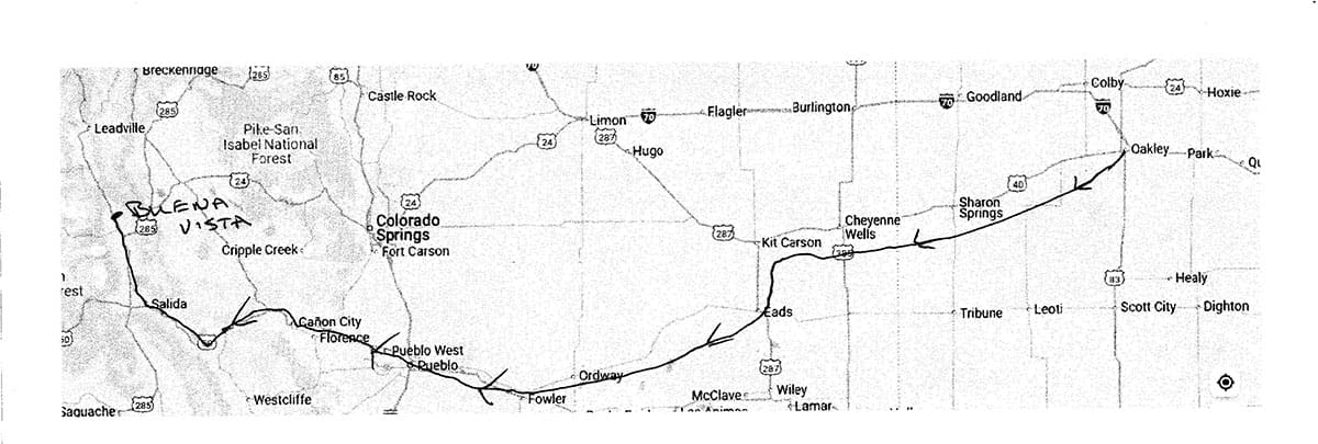 Taking a side road to avoid weigh stations.