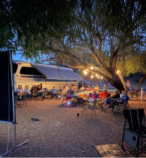 Movie Night by the bus.